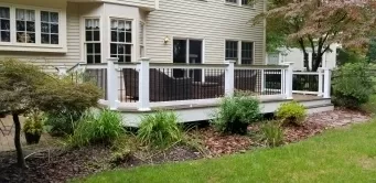 Chestnut Cocktail Rail Completes Design for this deck in Frederick MD